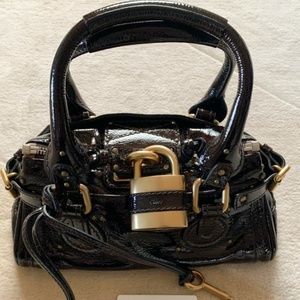 Chloe Mini Paddington Bag (Enamel leather Handbag) AUTHENTIC